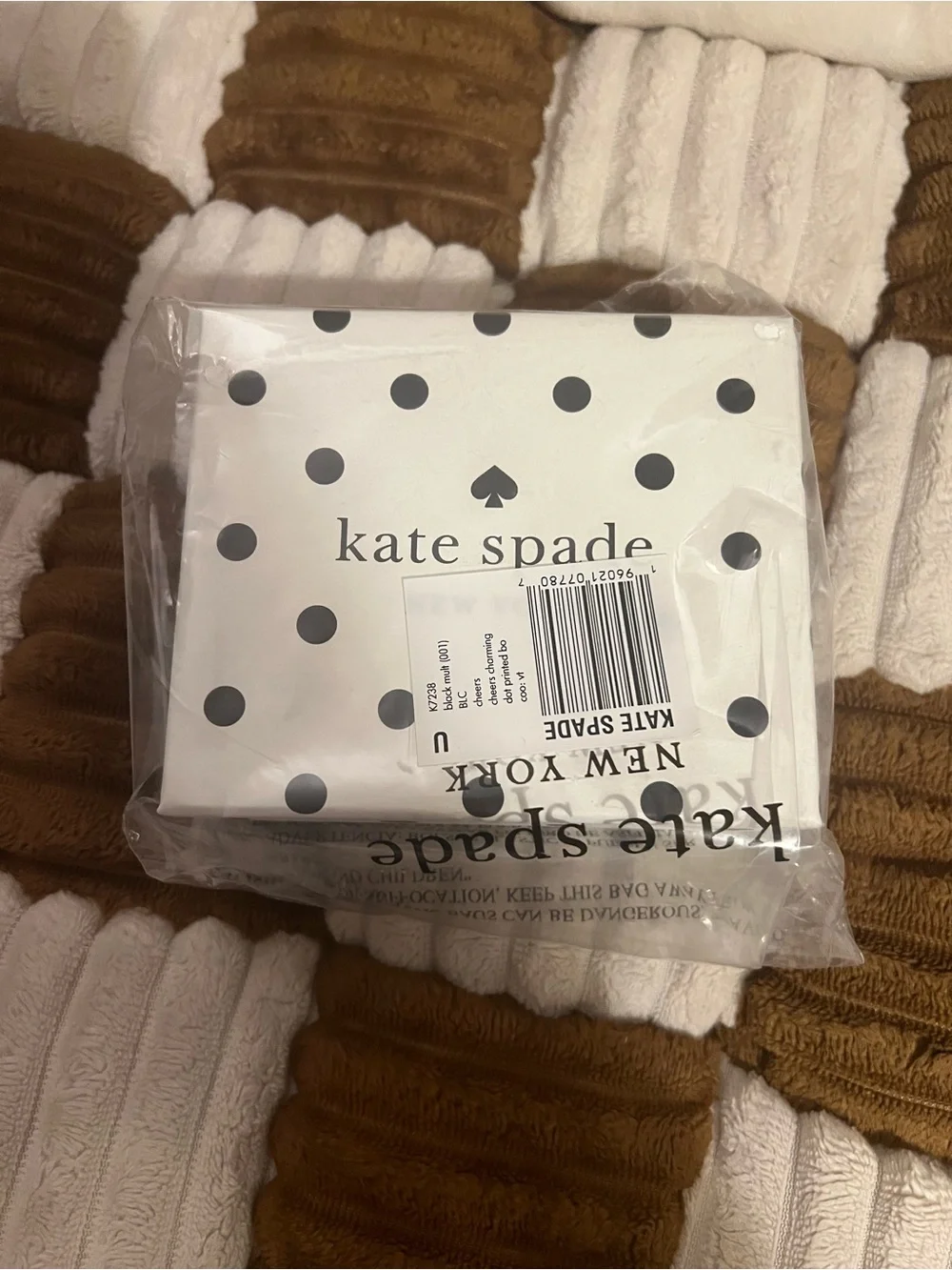 Kate Spade Cheers Charming Dot Compact Zip Wallet in Black Muti NWTS!